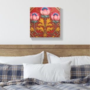 Rotes Trio Lotus Leinwanddruck