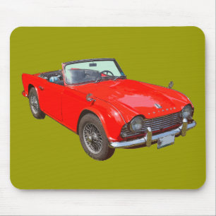 Rotes Triumph Tr4 Cabrio Sportwagen Mousepad