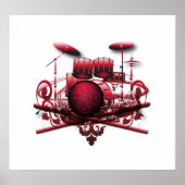 rotes Trommeldesign Poster (Vorne)