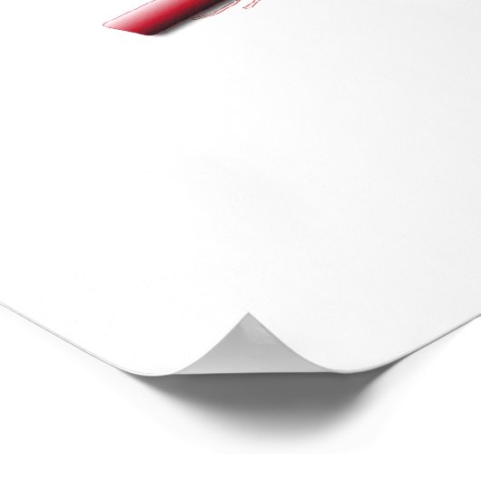 rotes Trommeldesign Poster (Ecke)