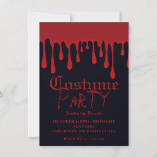 Rotes Tropfen Blut Tropfen Halloween Kostüm Party Einladung