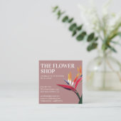 Rotes, tropisches Blumenmuster-Blumenquadrat Quadratische Visitenkarte (Stehend Vorderseite)