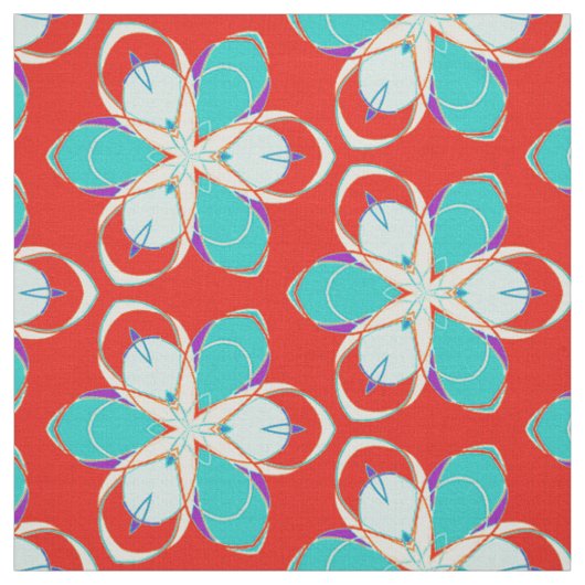 Rotes tropisches Muster Stoff (Muster)