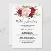 Rotes tropisches und romantisches Hochzeitsfrühstü Einladung (Vorderseite)