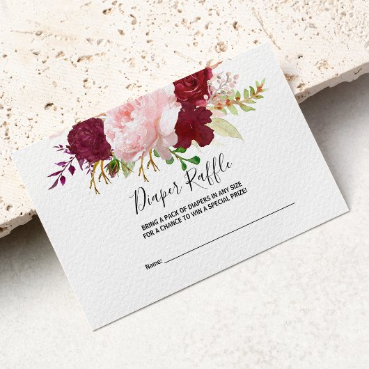 Rotes tropisches und romantisches Windeln Begleitkarte