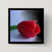 Rotes Tulpe-Button Button (Vorderseite)