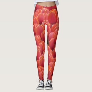 Rotes Tulpe-Feld Legging Leggings