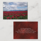 Rotes Tulpe-Feld Visitenkarte (Vorne/Hinten)