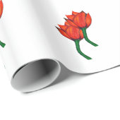 Rotes Tulpe-Packpapier Geschenkpapier (Rolleneckpunkt)