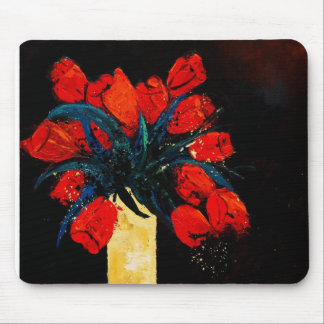 rotes Tulpebündel Mousepad