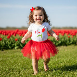 Rotes Tulpen-Baby-T-Shirt Baby Strampler