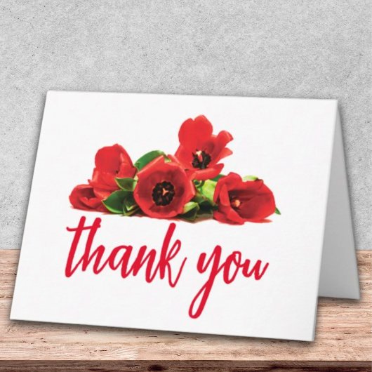Rotes Tulpen-Blumen-Appdesign Dankeskarte