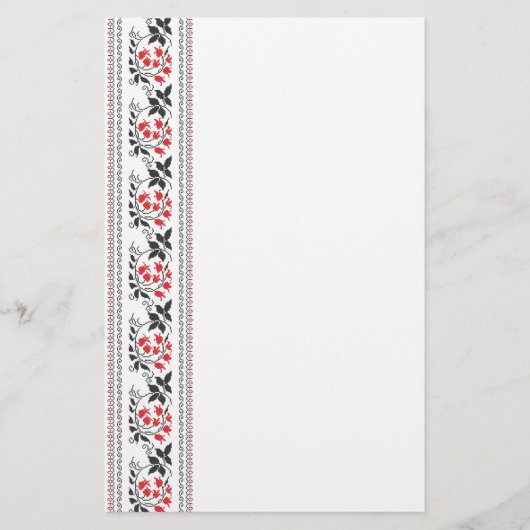 Rotes Tulpenmuster Briefpapier (Vorderseite)