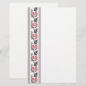 Rotes Tulpenmuster Briefpapier (Vorne/Hinten)