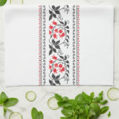 Rotes Tulpenmuster Handtuch (Gefaltet)