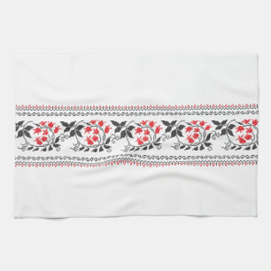 Rotes Tulpenmuster Handtuch