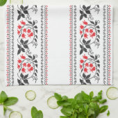 Rotes Tulpenmuster Küchentuch (Gefaltet)