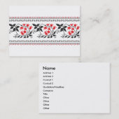 Rotes Tulpenmuster Visitenkarte (Vorne/Hinten)