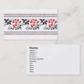 Rotes Tulpenmuster Visitenkarte (Vorne/Hinten)