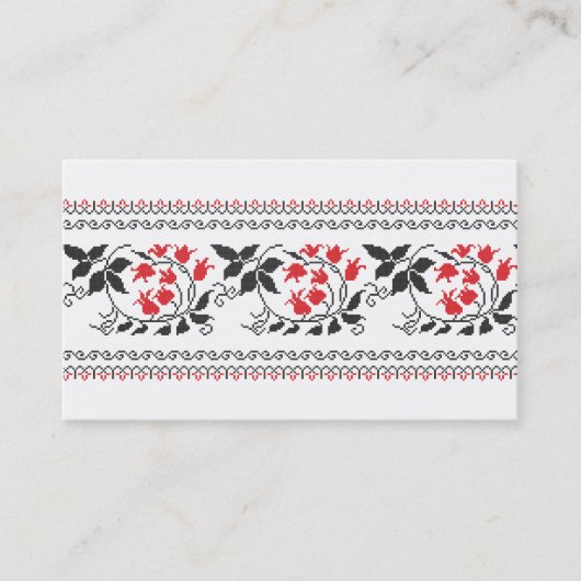 Rotes Tulpenmuster Visitenkarte (Vorderseite)