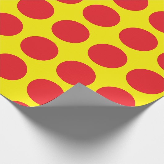 Rotes Tupfen-Gelb Geschenkpapier (Ecke)