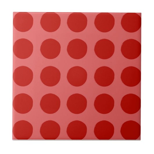 Rotes Tupfenmuster Fliese (Vorderseite)