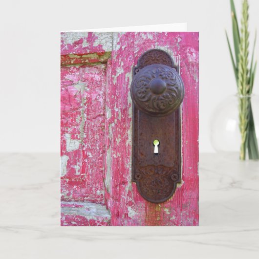 Rotes Tür-Schlüsselloch Karte (Vorderseite)