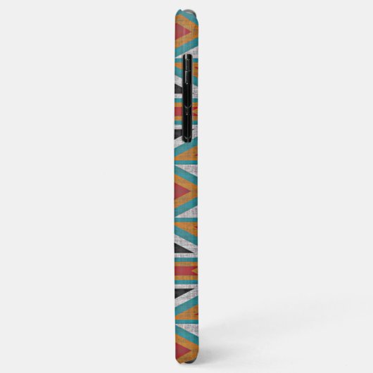 Rotes Türkis Aquamarin Blaues Schwarzes Mosaik Case-Mate iPhone Hülle (Hinten/Links)