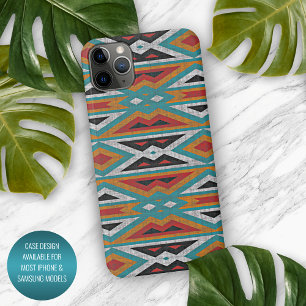 Rotes Türkis Aquamarin Blaues Schwarzes Mosaik iPhone 11Pro Max Hülle