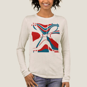 Rotes Türkis Fettschrift Große Formen Geometrische Tri-Blend Shirt