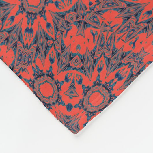 Rotes Türkis Fleecedecke (Ecke)