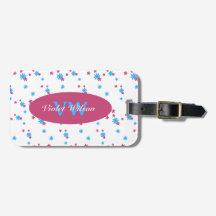 Rotes Türkis Floral Trendname Monogram