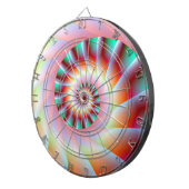 Rotes Türkis und rosa Spiralschrittchen Dartboard Dartscheibe (Vorderseite rechts)