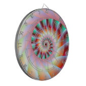 Rotes Türkis und rosa Spiralschrittchen Dartboard Dartscheibe (Vorderseite Links)