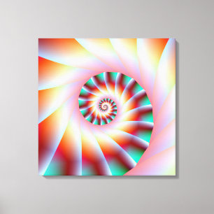 Rotes Türkis und rosa Spiralschrittchen drucken Leinwanddruck