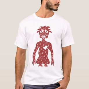 Rotes Typweißt-stück T-Shirt