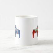 Rotes u. blaues Dala Pferd Kaffeetasse (Mittel)