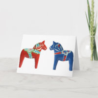 Rotes u. blaues Dala Pferd