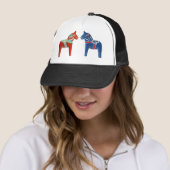 Rotes u. blaues Dala Pferd Truckerkappe (Beispiel)