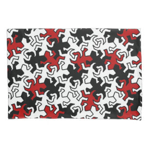 Rotes u. blaues Schwarz-weißes des Kissenbezug
