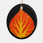 Rotes u. gelbes Aspen-Blatt #10 Keramikornament (Links)