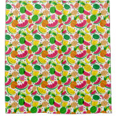 Rotes u. gelbes tropische Frucht-Muster Duschvorhang (Vorderseite)