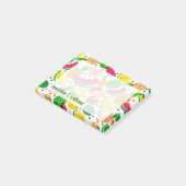 Rotes u. gelbes tropische Frucht-Muster Post-it Klebezettel (angewinkelt)