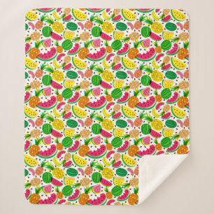 Rotes u. gelbes tropische Frucht-Muster Sherpadecke