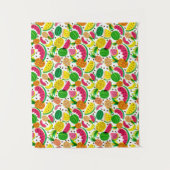 Rotes u. gelbes tropische Frucht-Muster Wandteppich (Vorderseite)