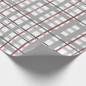 Rotes u. graues kariertes geschenkpapier (Ecke)