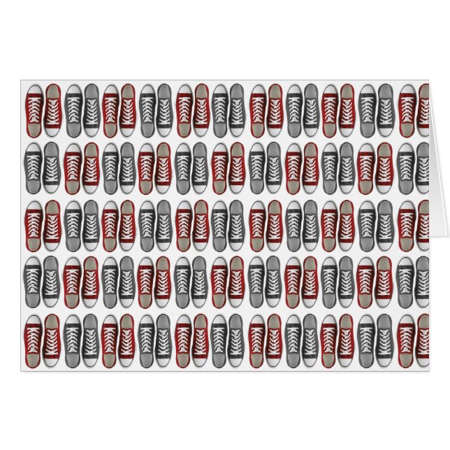 Rotes u. graues klassisches Turnschuh-Muster (Vorderseite (Horizontal))