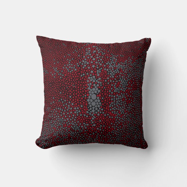 Rotes u. graues Shagreen Kissen (Vorderseite)