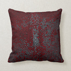 Rotes u. graues Shagreen Kissen