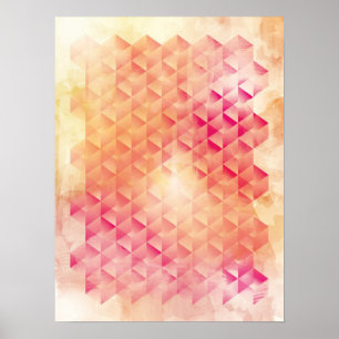 Rotes u. orange geometrisches poster